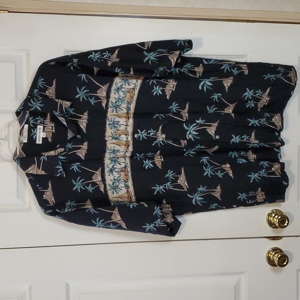 Pierre Cardin Hawaiian black green size XL shirt